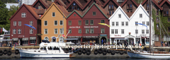 Wooden Hanseatic buildings at the Bryggen, Bergen
