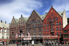 Wooden Hanseatic buildings at the Bryggen, Bergen