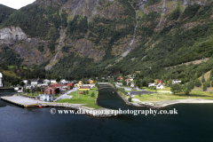 View of the town of Flam, Aurlandsfjorden