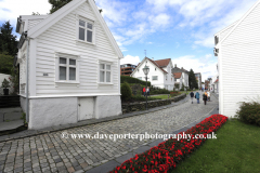 White wooden buildings in the Old Town, Stavanger
