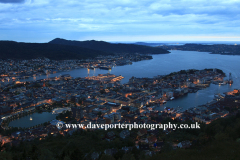 View of the waterfront and Vagen harbour, Bergen