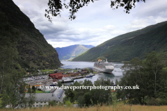 Cruise ships in the harbour at Flam