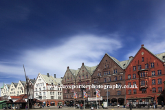 Wooden Hanseatic buildings at the Bryggen, Bergen