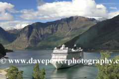Cruise ship MSC Orchestra, in the harbour at Flam