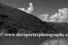 Reflections of mountains in Sognefjorden Fjord