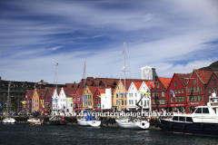 Wooden Hanseatic buildings at the Bryggen, Bergen