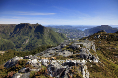 Footpath trail on Mount Floyen over Mount Ulriken