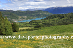 The village of Oystese, Hardangerfjord fjord