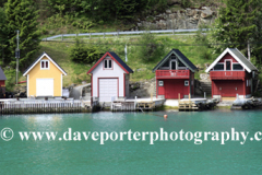 Houses by the shore of Sognefjorden Fjord