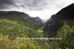 View down the Naerøy Valley,Stalheimsvegen