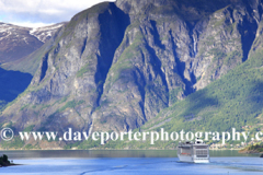 Cruise ship MSC Orchestra, in the harbour at Flam