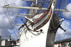 The Statsraad Lehmkuhl Tall Ship in the Vagen, Bergen