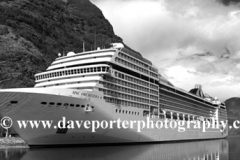 Cruise ship MSC Orchestra, in the harbour at Flam