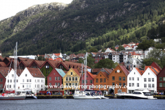 Wooden Hanseatic buildings at the Bryggen, Bergen