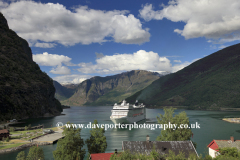 Cruise ship MSC Orchestra, in the harbour at Flam