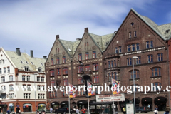 Wooden Hanseatic buildings at the Bryggen, Bergen