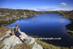Walker relaxing on Mount Floyen, Bergen
