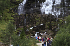 Tvindefossen waterfall, near Voss town