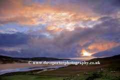 Sunset over Torrisdale Bay, village of Bettyhill