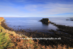 View over the Cleet of Brough rocks, Brough village, Caithness, Scotland, UK