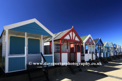 Colourful wooden Beach huts, Southwold town