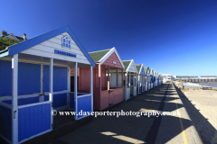 Colourful wooden Beach huts, Southwold town