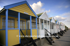 Colourful wooden Beach huts, Southwold town
