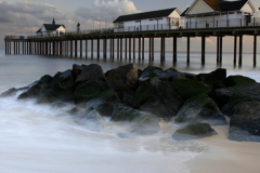 Dusk view over Southwold Pier