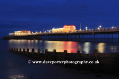 Dusk over the Victorian Pier, Worthing town