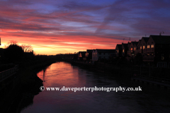 Winter sunset, river Arun, Arundel town