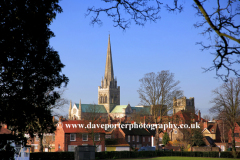 View of Chichester Cathedral from Priory Park