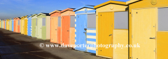 Colourful wooden Beach huts, Seaford town