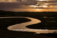 Sunset, Ox Bow river meander, Cuckmere River Haven