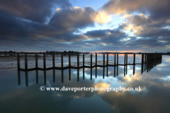 Dusk colours over Bosham boating harbour