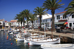 Fornells village harbour, Balearic island of Menorca