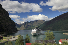 Cruise ship MSC Orchestra, town of Flam, Norway