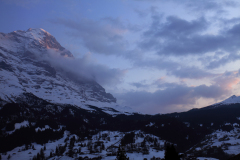 Sunset over the North Face of the Eiger Mountain