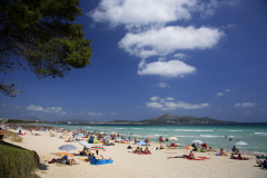 The beach and  bay at Portinatx resort, Ibiza