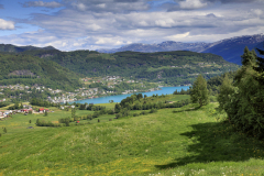 Village of Oystese, Hardangerfjord fjord, Norway