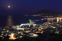 The harbour and Zakynthos town at night,  Zante