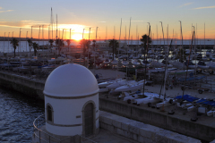 Dawn over the promenade at Cascais Portugal