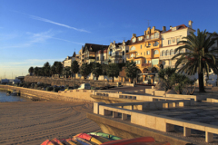 Dawn over the promenade at Cascais Portugal