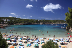 The beach and  bay at Portinatx resort, Ibiza
